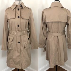NEW YORK & COMPANY Classic Khaki Trench Coat Size M